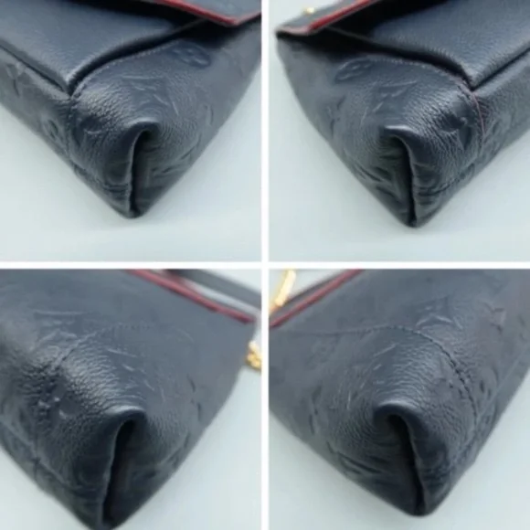 100% Authentic Louis Vuitton Blanche Navy Monogram Empreinte Leather Satchel Bag - Picture 6 of 12